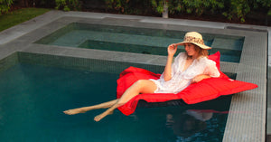 Float into your best summer ever | landing page for posh pool pillow products. 